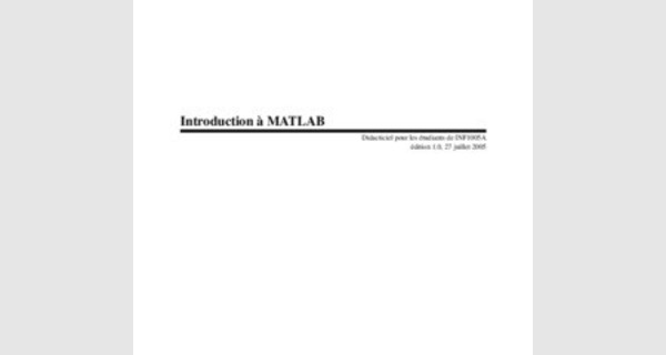 Apprendre Matlab pas à pas 