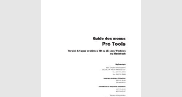 Support de formation pour apprendre à utiliser Pro Tools