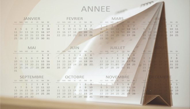 Modèle de calendrier annuel sous Excel