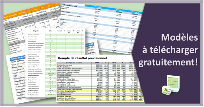 Modèle sur le compte de résultat prévisionnel sous Excel