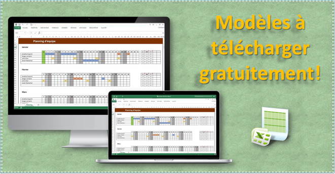 Modèle de planning d'équipe sur Excel