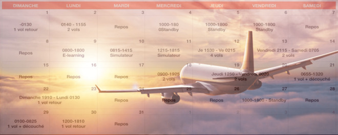 Modele de gestion de vol planning sur Excel