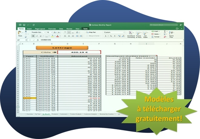 Modèle de lettrage comptable sur Excel