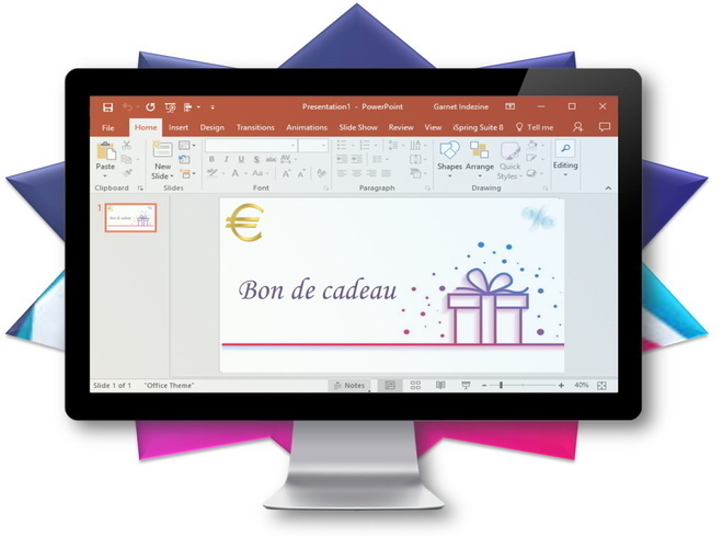 Modèle pour bon de cadeau sur PowerPoint