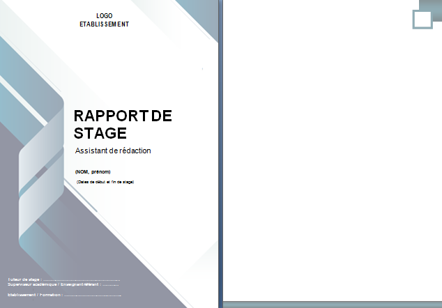 Modèle De Page De Garde Pour Rapport Sur Théme école [DOC] Modèles de page de garde en Word à télécharger
