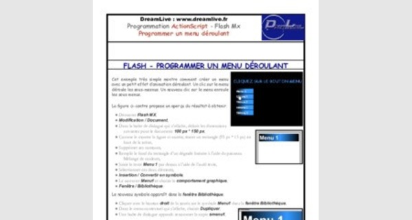 Cours ActionScript : Programmer un menu déroulant