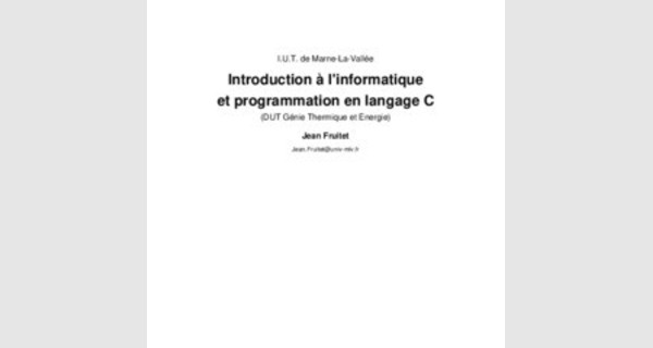 Support d’Introduction à l'informatique et programmation en langage C plus