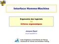Cours Ergonomie des logiciels : Interface Homme-Machine