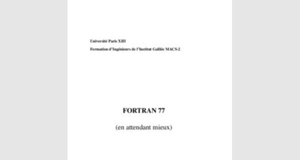 Débuter avec Fortran 77