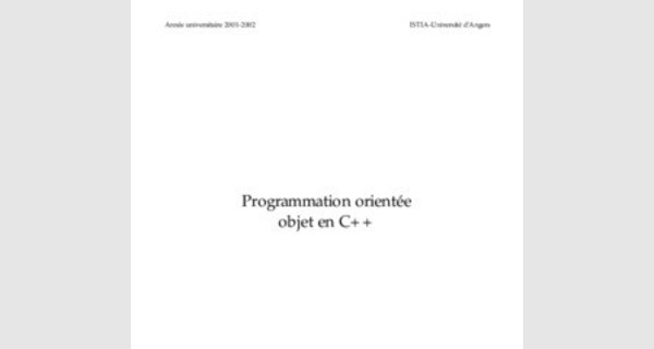 Cours Programmation orientée objet en C++