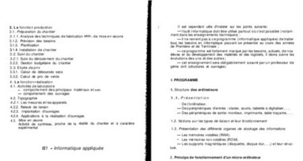 Cours Informatique appliquée