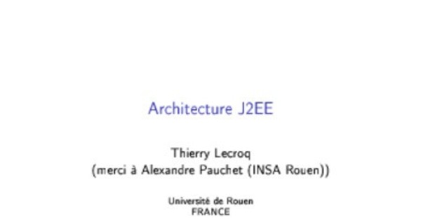Architecture J2EE support de cours complet de A a Z