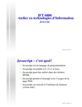 Javascript Niveau 1 - ATOVA