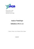 Initiation à l’Analyse Numérique avec le logiciel MATLAB