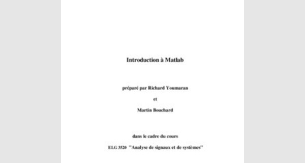Tutoriel Matlab : Manipulations de vecteurs et de matrices