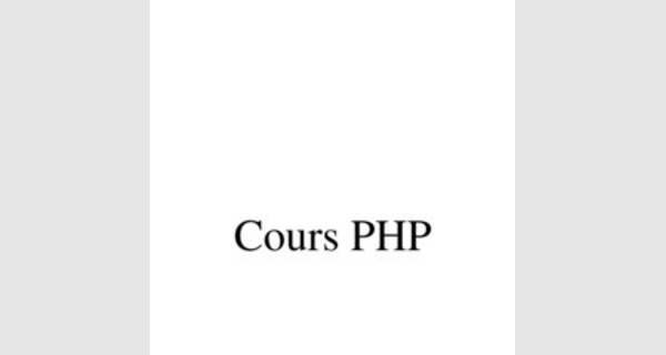 Programmation php debutant