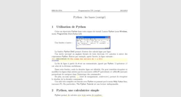 Cours et exercices avancés sur les bases du langage Python