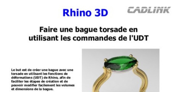 Cours Rhinoceros 3D : Faire une bague torsade en utilisant les commandes de l'UDT