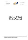 Introduction au logiciel de traitement de texte Microsoft Word