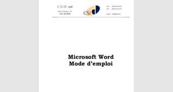 Introduction au logiciel de traitement de texte Microsoft Word