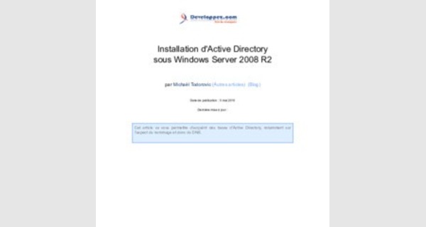 Active Directory sous Windows Server 2008