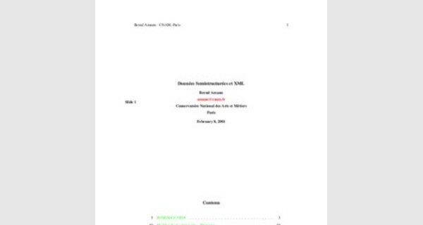Données Semistructurées et XML cours