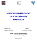 Cours sur management marocaine