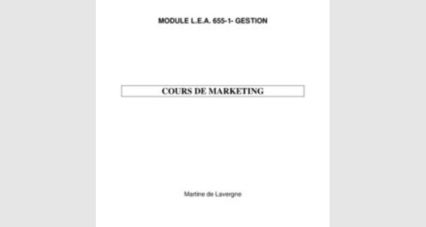 Cours de marketing:Martine de Lavergne