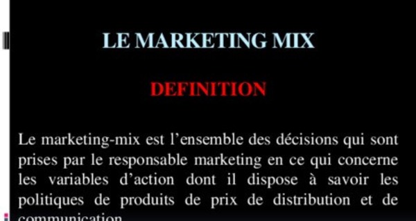 Cours marketing : marketing mix