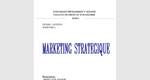 Cours marketing stratégique