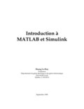 Cours Introduction à MATLAB et Simulink