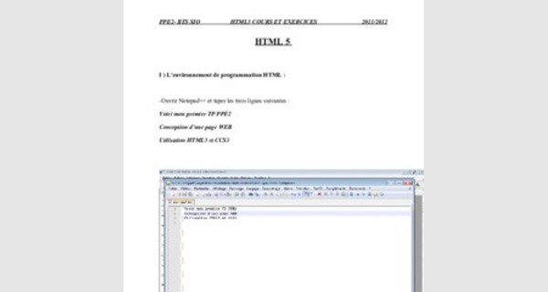 Cours et exercices HTML5 