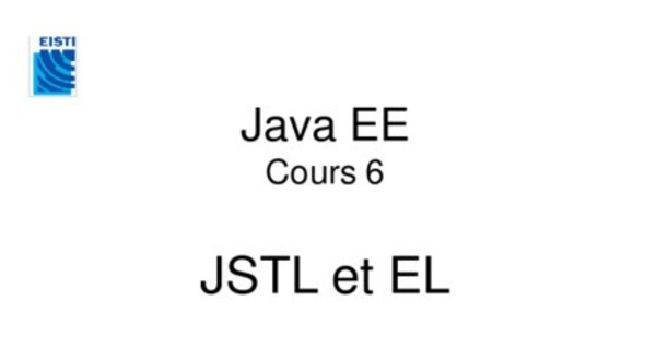 Cours Java EE JSTL et EL 