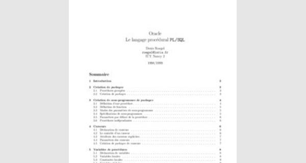 Cours langage procédural PL SQL 