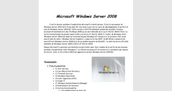 Cours Microsoft Windows serveur 