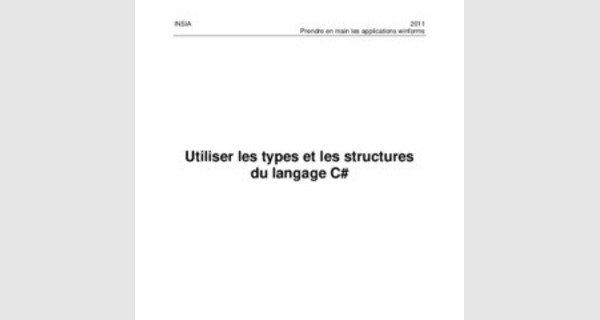 Cours sur les types et les structures du langage C#