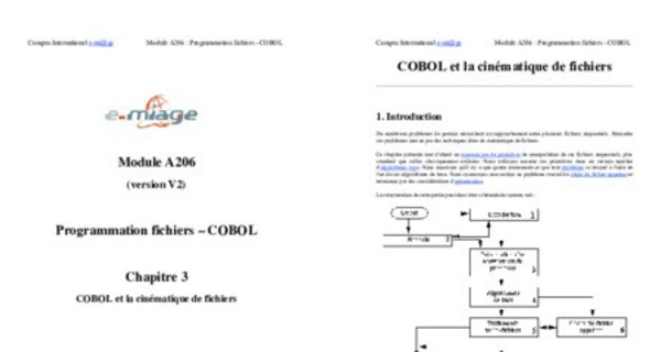 Cours COBOL et la cinématique de fichiers 