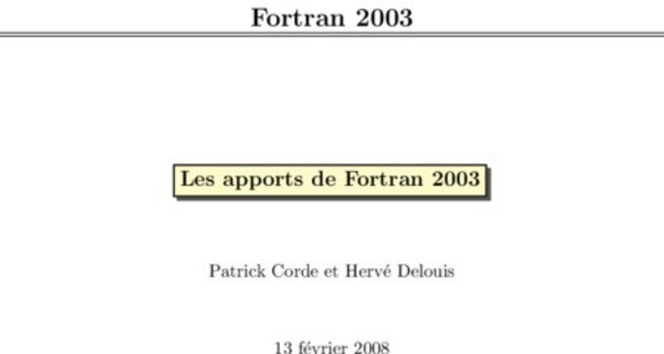 Débuter avec Fortran