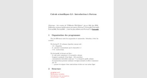 Fortran tutoriel 