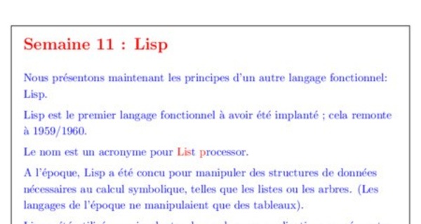 Apprendre LISP cours complet 