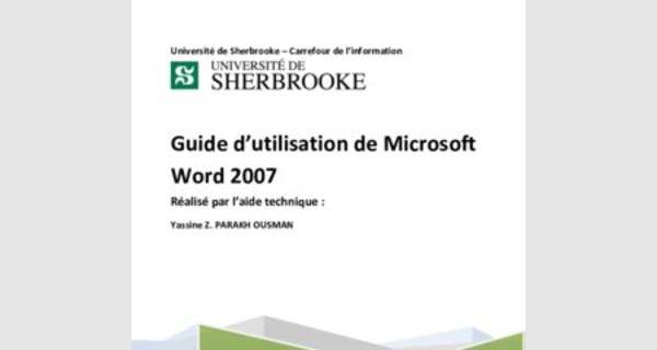 Guide d’utilisation de Microsoft Word 2007 
