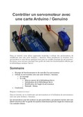Tutoriel Arduino servomoteur 
