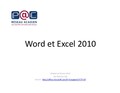 Cours de perfectionnement Word et Excel
