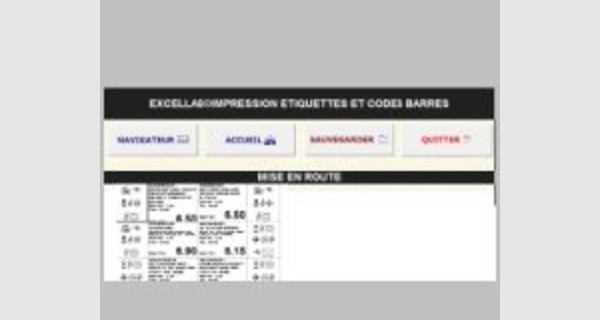 Application Excel sur la gestion d’impression étiquettes et codes barres