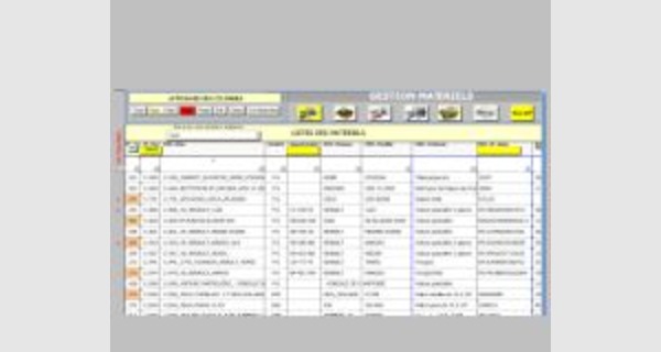 Application Excel sur la gestion de matériels