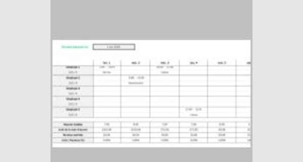 Application Excel sur la gestion des heures de travail