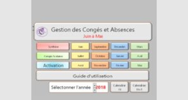 Application Excel sur la gestion des congés et absences