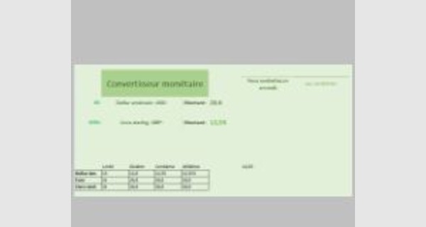 Application Excel convertisseur monétaire