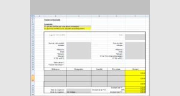 Modèles de facture d'acompte Excel