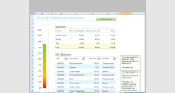 Modèle de tableau Excel pour gestion des dépenses